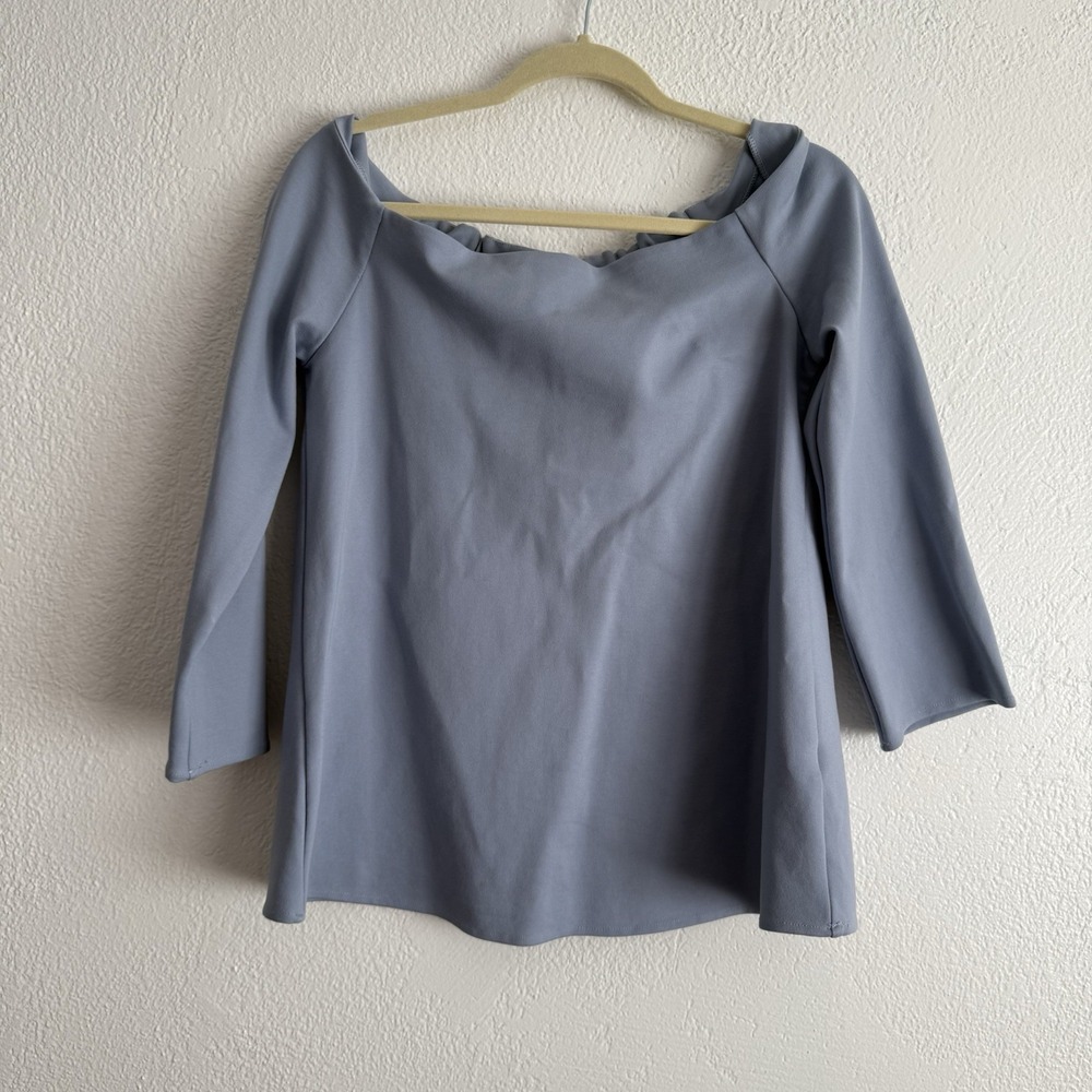 Tuckernuck Miranda Off Shoulder Blouse Women's Medium Stretch Ponte Knit Preppy